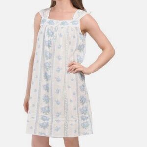Rachel Ashwell Floral Sleeveless Dress with Blue Accents